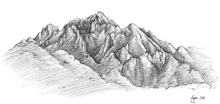 Berge Und Berglandschaften Zeichnen