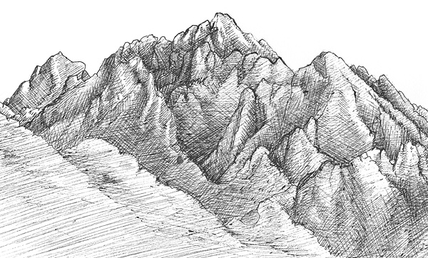 Berge mit Tusche - Malen & Zeichnen lernen